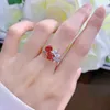 Cluster ringen S925 Silver Ring Love Pigeon Blood Red 6 Hartvormig Grand Light Luxe Gepersonaliseerde Instagram Trendy veelzijdig