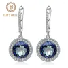 Dangle Earrings Gem's Ballet 9.58Ct Vintage Drop Natural Blueish Mystic Quartz Gemstone 925 Sterling Silver For Women Wedding