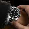 腕時計IronWatch Men's Watch Sub 14060自動機械式時計40mmブラックウォーターゴーストビンテージダイバーサファイアクリスタル8004-3