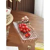 Placas de sobremesa de cozinha mesa de vidro deco prato para decorações CuISSUDE Party Peça de traço de carregador de pratos de cristal