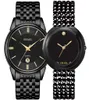 Luksusowe klasyczne zegarki na parę gen039s a Lady039s Wodoodporny swobodny zegarek Elegancki 9026 1885M Quartz Digital CLOC7805396