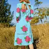 Casual jurken vet shirt vierkante nek jurk zoete zomer vrouwen elegante halter print homero cartoon kernenergieplant bloemen