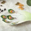 Mokken European 3D Creative Email Porselein Peacock Coffee Cup en Saucer Set Home Cups om vrienden prachtige geschenken te sturen