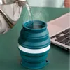 Tasses Saucers portables en silicone pliant à eau tasse de tasse de café pliable résistant à la chaleur extérieure avec couvercle pour camp de voyage