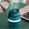 Tazze di piattino in silicone portatile pieghevole tazza d'acqua a tazza di caffè pieghevole pieghevole resistente all'esterno con coperchio per campo di viaggio