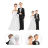 Decorative Figurines Bride Groom Figurine Wedding Couple Statue Cartoon Figure For Cake Decor