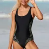 Kvinnors badkläder Konservativ honungskaka mönstrad färgmatchning baddräkt racing en bit monokini strandkläder bodysuit baddräkt flicka