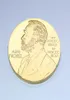 Nobel Gold Coin 24K Goldplated Pamiątkowe Medale Zagraniczna kolekcja odznaki zagraniczna odznaki Prezent 5pcllot