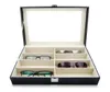 Brille Sonnenbrille Aufbewahrungsbox Imitation Lederbrillen Display Hülle Lagerorganisator Kollektor 8 Slot6543718