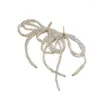 Dangle Ohrringe elegante Perlen Bowknot Drop einfache Quasten Ohrring T8de