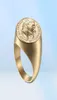 Ihrfs Signet Biker Ringe fest polierten Edelstahlring für Männer Napoleon Empereur Faux Coin Ring4037141