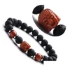 Joga czakra chakra naturalny kamień Buddha Pęzie Strand Bransoletka Tiger Eye Ametyst Crystal Lava Rock Oil Dyfuzor Bracelet dla kobiet M Dhloq