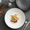 Teller weißer Luxuskeramik Frosted Western Dish Creative El Restaurant Pendulum Teller exquisite Haushaltsfruchtsalat