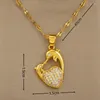 Hangende kettingen schattige moeder en baby dolfijn luxe kristal liefde hart nekhalingen voor vrouwen charme gouden kleur keten sieraden moederdag cadeau