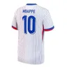 24 25 Французский Mbappe Kante Benzema Soccer Jerseys 2024 Euro Cup Fans Version Version Griezmann Mbappe Maillot de Foot Men Shirt Kit Kit Kit Varane Dembele Football униформа