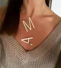 Stora AZ Gold Inledande halsband Rostfritt stål Big Letter Pendant Halsband Monogram Gift Smycken1152538