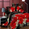 Beddengoed sets Juego de Funda EDREDN Almohada Cama Tamao Doble Reina Rey Rey Flor Rosa 3d 30