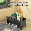 Kitchen Storage Multi-function Sink Drain Rack Punch-free Sponge Rag Holder Household Detergent Organizer Accessories