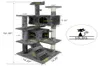 52quot Cat Tree Atividade Tower Pet Kitty Móveis com postes de arranhões DDERS64313228804180