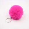 Keychains Lanyards 27 kleuren Fluffy Bur Pom Keychain Soft Faux Fur-Like Ball Car Keyring Key Holder Women Bag Pendant Sieraden Keychain Charms