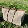 Sacchetti per la spesa di grandi dimensioni di lusso beige tela borsa da tote borse beach weekend personalizzato
