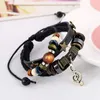 Charm Bracelets Trendy Alloy Niche Design Star Leather Braided Bracelet Hand Rope Men Gypsy Hippie