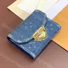 High quality Luxury Designer Blue Denim Clamshell Wallet Series Victorine Wallet Classic Interior Card Slot Ladies Pass Pocket Travel Wallet Coin Wallet