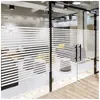 Window Stickers 45/60/90x200 Cm Frosted Privacy Film Non-Adhesive Static Cling Stripes Etched Glass Effect For Home Office Meeting Room