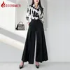 Pantalon de deux pièces pour femmes 2024 Temperament de printemps 2 Set Femmes Collier Collier Double poitrine Primp Blazers Blazers Cover High Wide jambe large