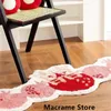 Carpets Soft Fluffy Tufted Bedside Bedroom Carpet Silicone Anti-skid Back Door Mat Cute Pink Pomegranate Wedding Tufting Rug