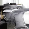 Bedding Sets High Grade Home Textile Luxury Pure 10Color Gray Egyptian Cotton Bed Line Satin Set With Pillowcase/Bedsheet/Duvet Cover