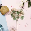 Fiori decorativi fiore di rosa artificiale fioritura elegante ramo con 6 teste per matrimoni domestici interni eleganti