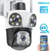 IP -Kameras 8K 15MP WiFi Camera Outdoor Outdoor Drei Objektivsicherheit Kamera AI Tracking PTZ 8MP IP -Cam -Sicherheitsschutz WiFi Überwachungskameras 24413