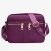 Sac à bandouliers Sac à bandoulière pour femmes Couleur solide imperméable Black Purple Casual Handbag Messenger