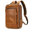 Backpack Genuine Leather Bagpack Men Travel Women Women Real Knapsack para a escola Casual Daypack Unissex
