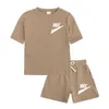 Kids Summer Brand Leisure 2pcs o-neck shore sleeve thirts suits بدلات 1-13 سنوات الأولاد الفتيات ملابس عارضة ملابس الأطفال