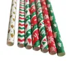 Wegwerpbekers rietjes 50/25 stks kerstkrant Kraft Straight Holiday Wedding Jaar feestartikelen