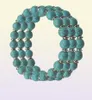 Stretchy 8mm Turquoise Beaded Bracelets With Silver Color Spacer Beads For Women 9253394
