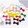 Hair Accessories Solid Color Veet Ribbon Clips Cute Girls Mini Bow Hairpins Boutique Barrettes Kids Headwear Zz Drop Delivery Baby Mat Otyql