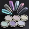 Paillette à ongles en poudre solide Aurora Miroir irisé chromé pigment holographique frottant la poussière nail art décorations