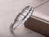 Braceletas de diseñador Luxury Silver Torque Bambú Pulseras de huesos de bambú para mujeres Pulsera de diamantes completos NE ajustables 3 COLO6085007
