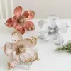 Fleurs décoratives 20 cm Simulation de Noël paillettes de fleurs artificielles Magnolia Tree Tree Couronne Accessoires Fake Home Decor