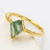 Cluster Rings Cocktail 925 Sterling Silver Kite Shape Natural Stone Green Moss Grass Agate Solitaire Ring For Women Anniversary Gift Jewelry