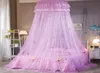 Elegante tule bed koepelbed netting luifel cirkelvormige roze ronde koepel beddengoed muggennet voor twin queen king8434098