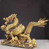 Feng Shui Copper Dragon Ornements Lucky richesse Figurine Ornements Gift For Home Office Home Crafts décorations 240407