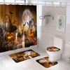 Tende per doccia Loto Leaf Water Repellente Terlina set di decorazioni da bagno spettrate Halloween Castello Pumpa