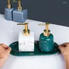 Liquid Soap Dispenser keramisch marmeren handdesinfectief fles High-grade huishoudelijke make-up remover shampoo collectie badkamer accessoires