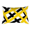 Travesseiro estilo nórdico abstrato geométrico de linho tampa de algodão linhas amarelas linhas decorativas de sofá almofadas