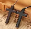 Promocja Vintage rękodzieła drewniany drewniany krzyż Penadnt Naszyjnik Women039