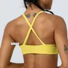 Lu Sports Bra Lemon Women Brazal Back Cross Soild Color al aire libre Fiess Fress Sport Crop Tank Top Pilates Dance Gym Clo